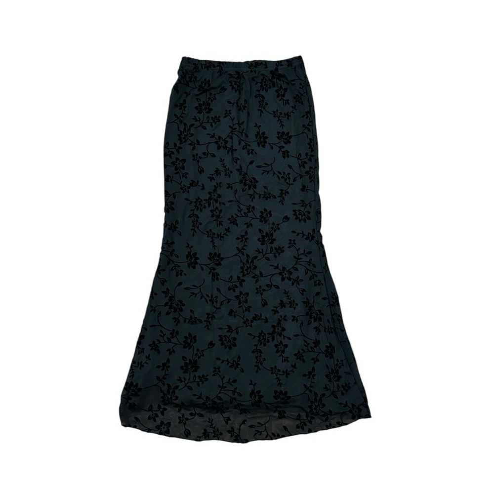 black floral mesh skirt
